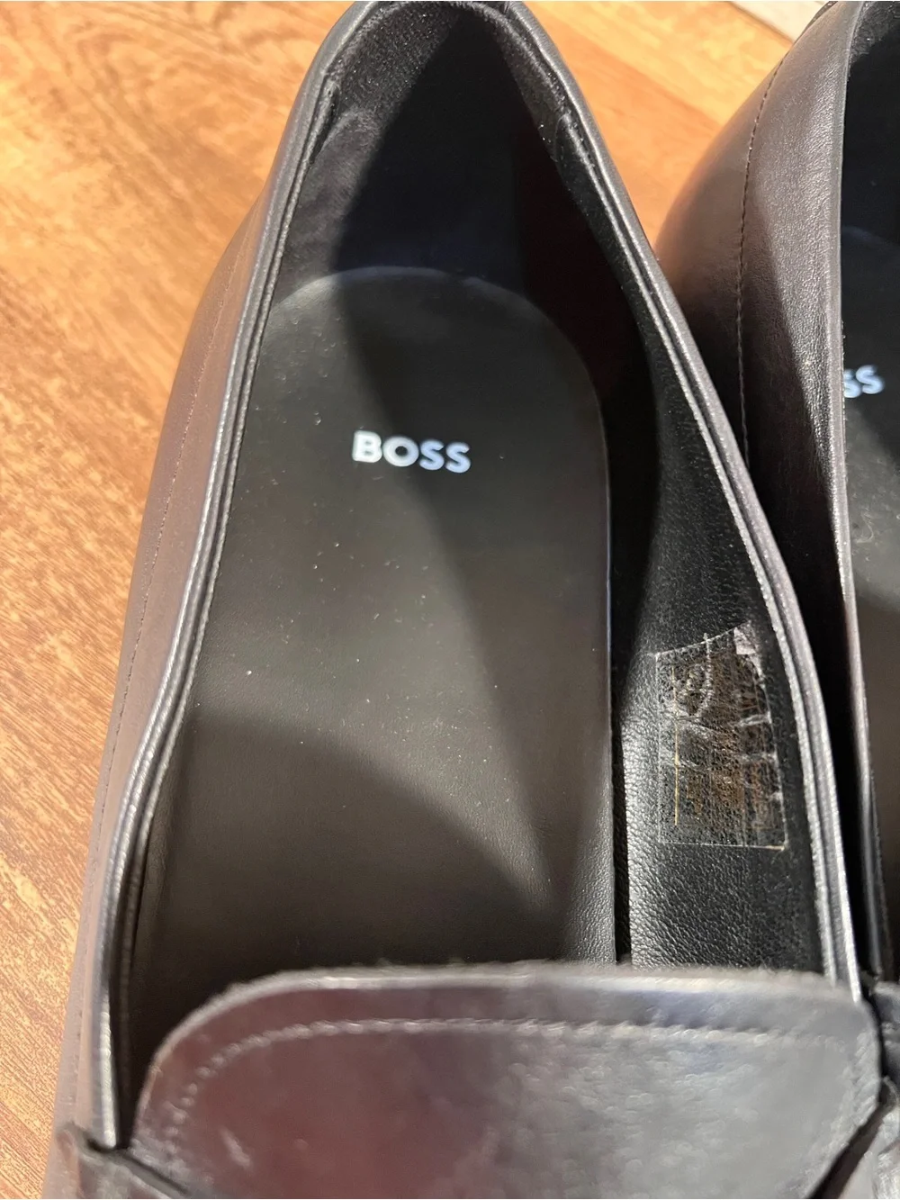 BOSS Hugo Boss Tayil Black Leather Penny Loafers Men's Size 10